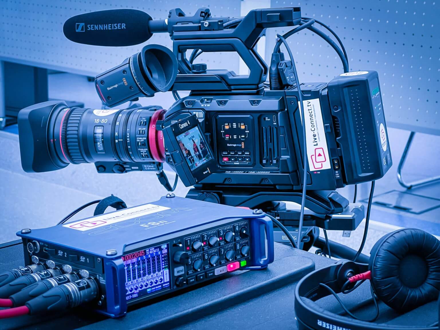Mobiles Produktionsset von LIVE-CONNECT.TV für Social-Media-Content